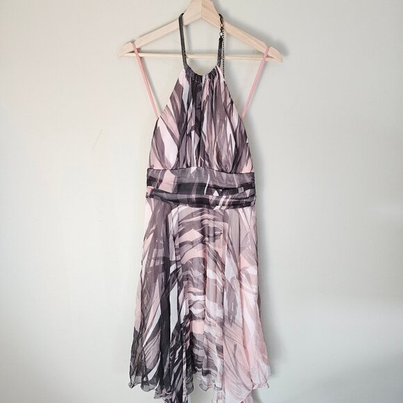 Le Chateau Halter Neck Dress - 2014 - LDD98138 - Pink/White/Black - Sz XS - Picture 1 of 15